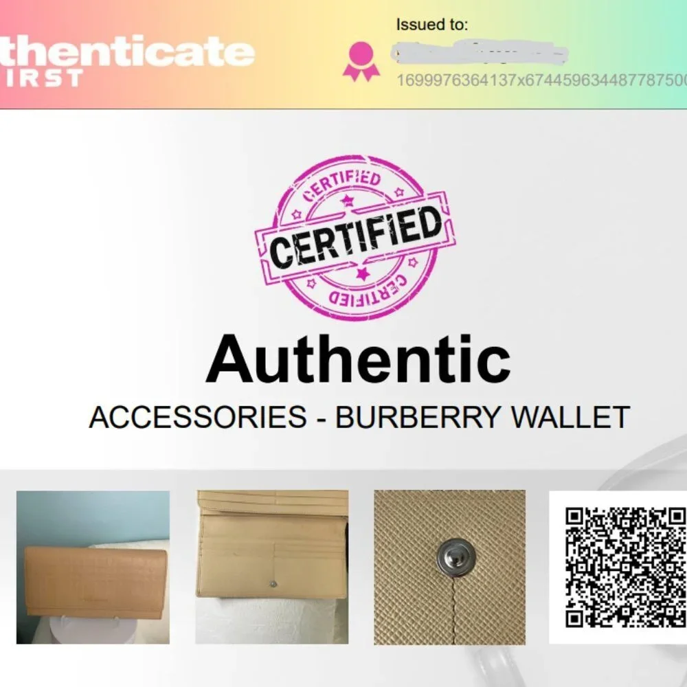 Burberry Tan Calf Leather Long Wallet includes Certificate of Authenticity - Picture 17 of 17